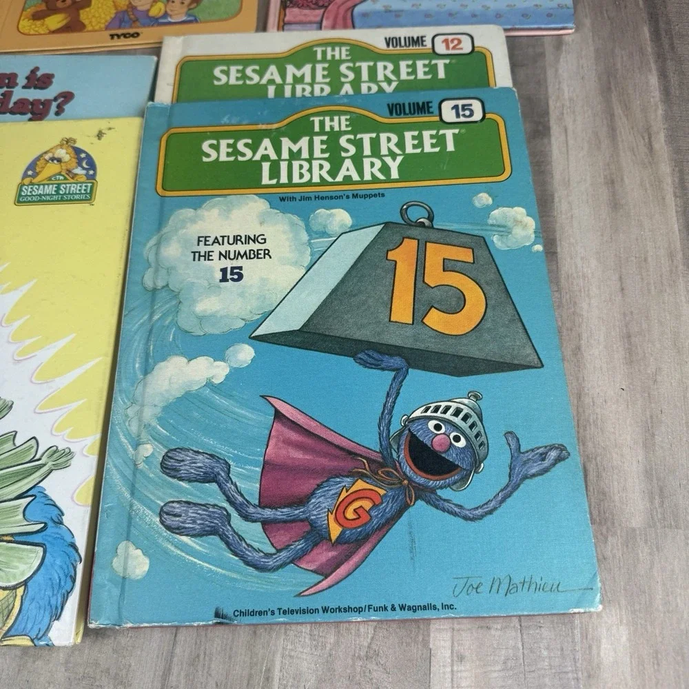 Vintage Sesame Street Lot of 9 Hardback Books Big Bird Elmo Cookie Monster